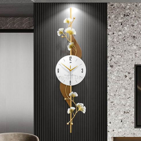 Floral Timepiece Metal Wall Clock